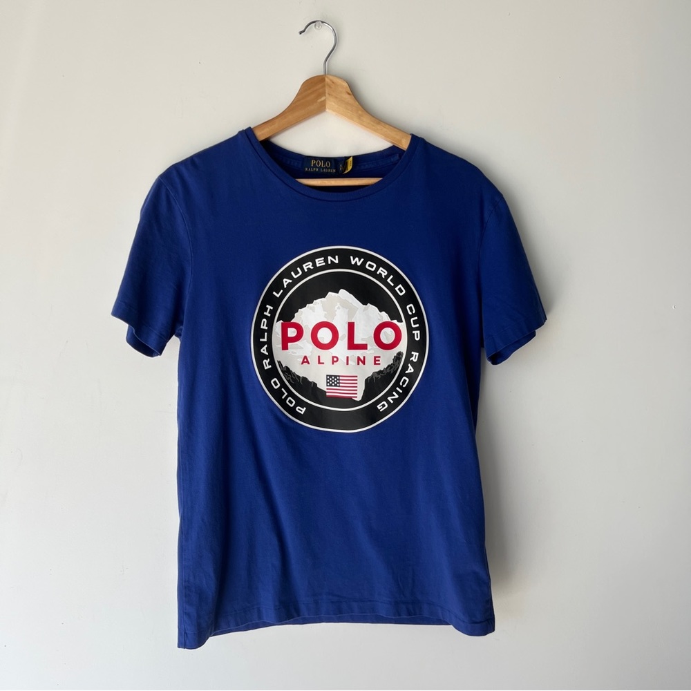 Polo Ralph Lauren Men's Alpine World Cup Racing Blue T Shirt